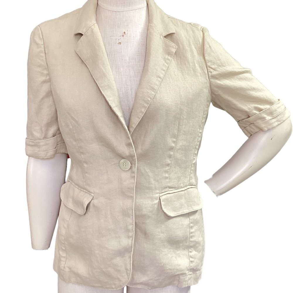 Cabi Linen Safari Blazer Style #902 Sz M Beige 178C